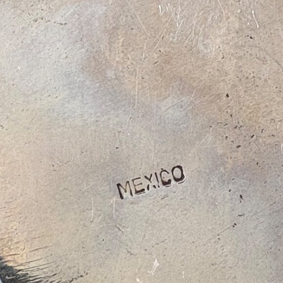 Handcrafted Vintage Mexican Abalone & Wood Belt Buckle triangle Arrow - Picture 3 of 4